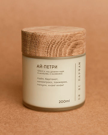 Свеча с деревяным фитилем "Ай-Петри" 200 мл