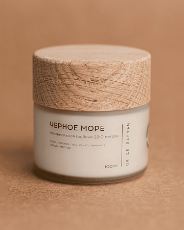 Свеча с хлопковым фитилем "Черное море" 100 мл
