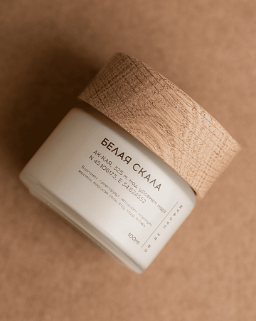 Свеча с хлопковым фитилем "Белая скала" 100 мл