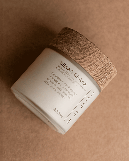 Свеча с деревянным фитилем &amp;quot;Белая скала&amp;quot; 200 мл